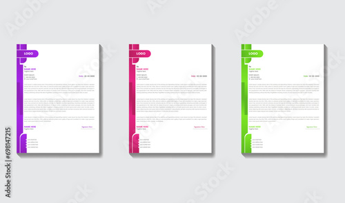 Corporate letterhead identity stationery resume design in Illustrator vector source editable file