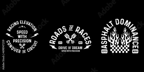 Motorcycle badges club emblems tshirt design Retro  Racing Typography Graphics