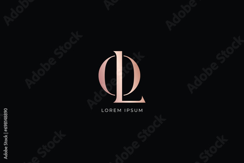 ol letter modern luxury logo, abstract style design creative golden wordmark design typography illustration, lo wordmark, ol logo photo