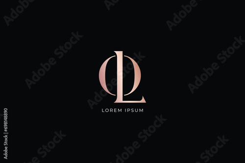 Fotografie ol letter modern luxury logo, abstract style design creative golden wordmark des