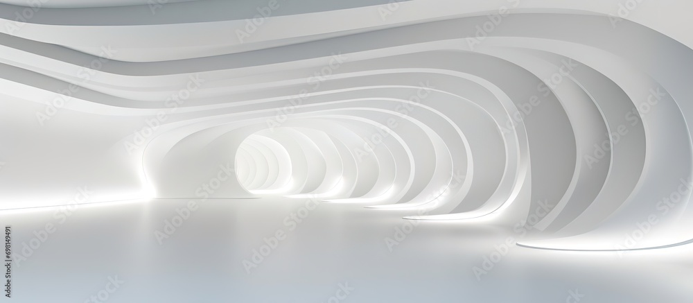 3D geometric abstract wave futuristic light white background. 3d tunnel background. Halway background. alleyway background. 3D geometric abstract wave futuristic light white background. 3d tunnel background. Halway background. alleyway background.