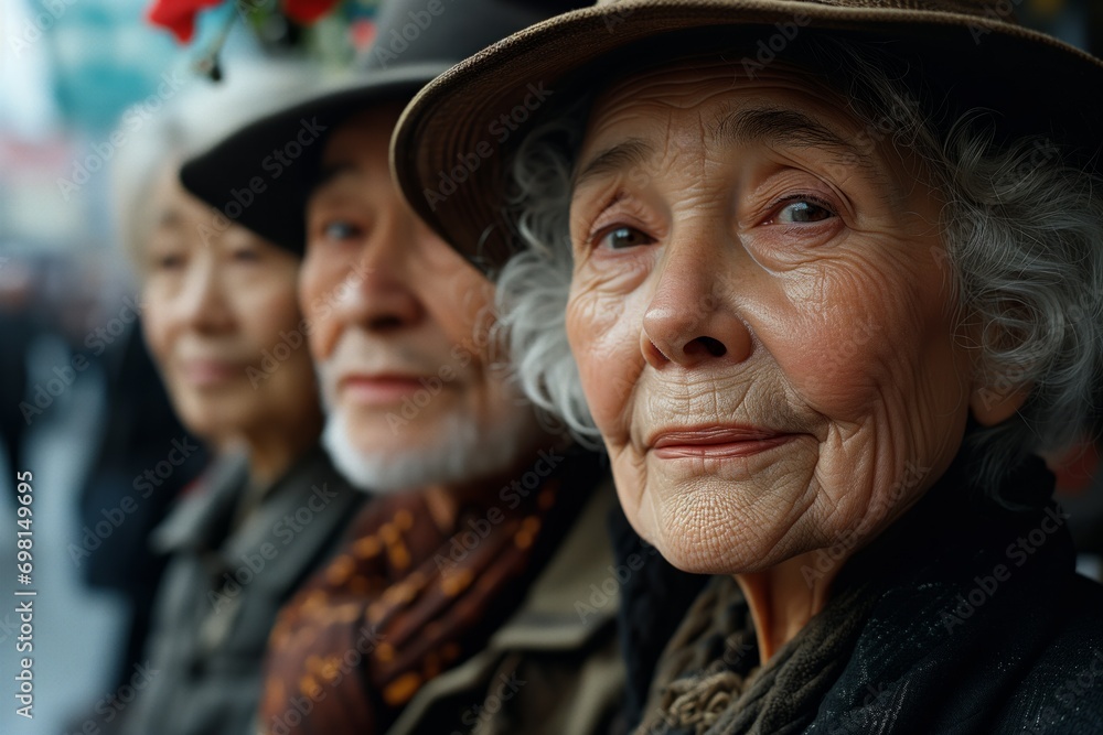 Group of elderly asian people Group of elderly asian people
