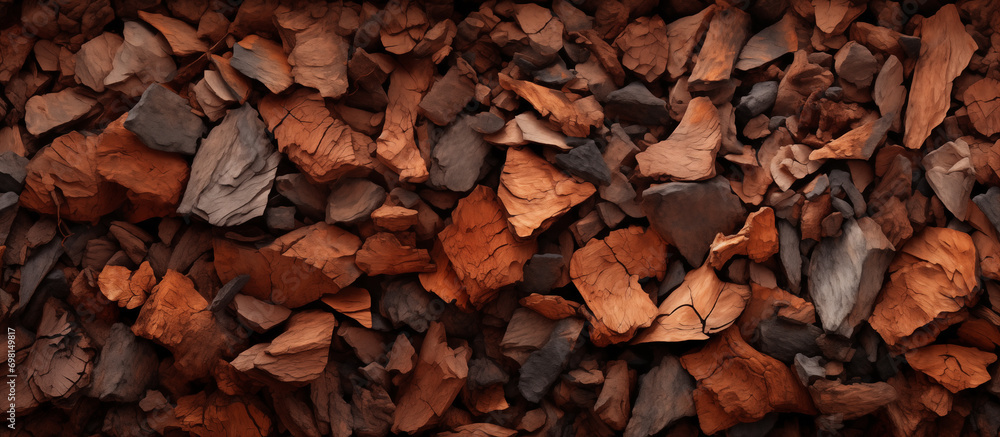 Textured background with pieces of tree bark Textured background with pieces of tree bark