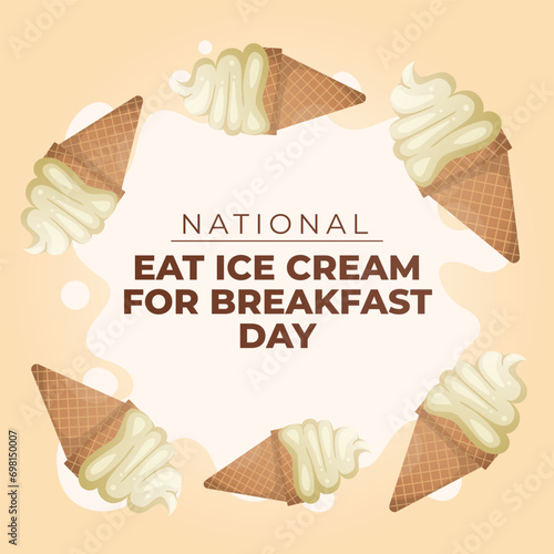 An excellent vector graphic for celebrating National Eat Ice Cream for Breakfast Day is this one.