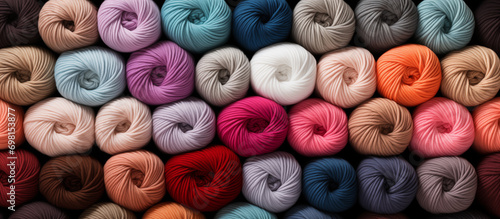 Multi-colored wool yarn for knitting