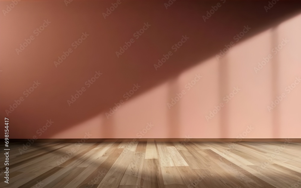 Empty room, with red painted walls and wooden floor. Empty room, with red painted walls and wooden floor.