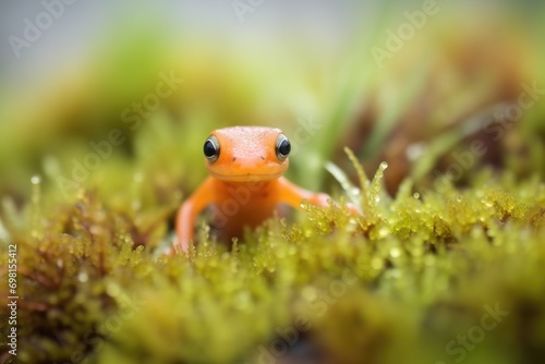 red-spotted newt among green moss © stickerside