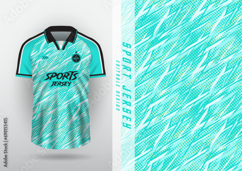 Background, sublimation style, outdoor sports, jersey, football, futsal, running, racing, exercise, square cut pattern, halftone, mint green
