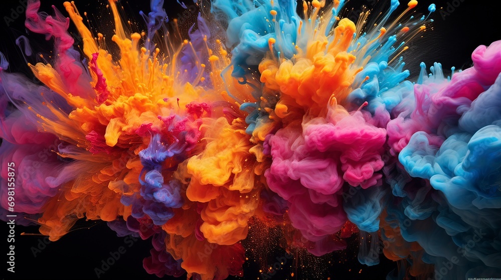 Exploding paint in motion vibrant, Generative ai. - obrazy, fototapety, plakaty 