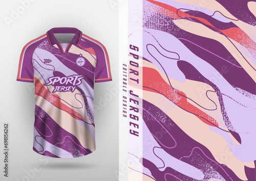 Background, sublimation pattern, outdoor sports, jersey, football, futsal, running, racing, exercise, fluid pattern, pastel purple, grain.