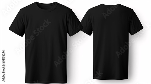 Navy blue shirt design and print mockup with blank template and front/back view on a white background.