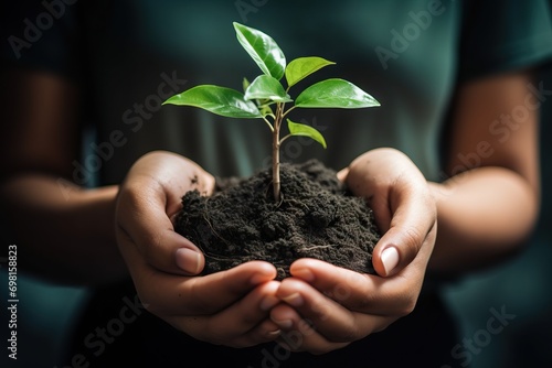 earth day, environmental protection, man planting a tree