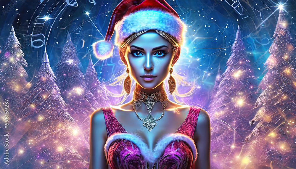 Mysterious Mrs. Claus: Exploring Contrasts in a Christmas Tale, Vector Art that Blends Festivity with Thought-Provoking Dark Themes Mysterious Mrs. Claus: Exploring Contrasts in a Christmas Tale, Vector Art that Blends Festivity with Thought-Provoking Dark Themes