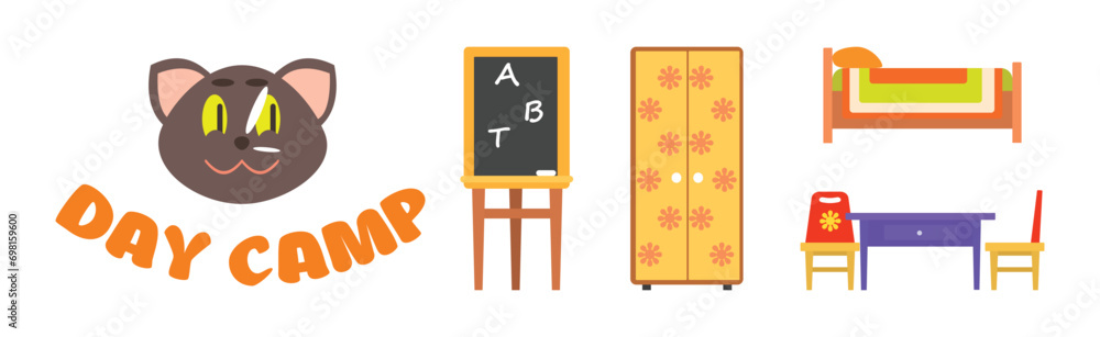 Kindergarten Preschool and Nursery Object and Toy Vector Set Kindergarten Preschool and Nursery Object and Toy Vector Set