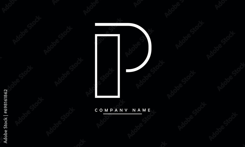 PI, IP, P, I Abstract Letters Logo Monogram PI, IP, P, I Abstract Letters Logo Monogram
