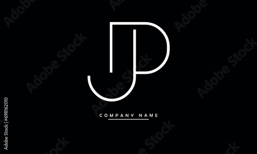PJ, JP, P, J Abstract Letters Logo Monogram