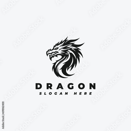 Wallpaper Mural Dragon head logo design, with a simple pattern Torontodigital.ca