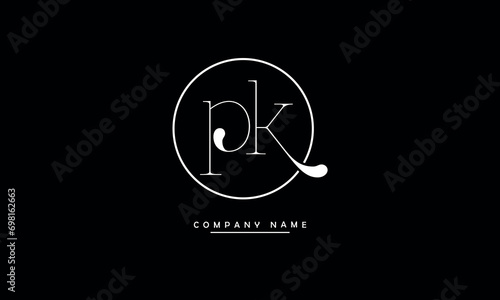 PK, KP, P, K Abstract Letters Logo Monogram