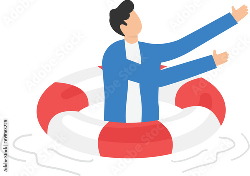 Business support, insurance or emergency money to rescue in economic crisis or investing margin of safety to protect losses concept

