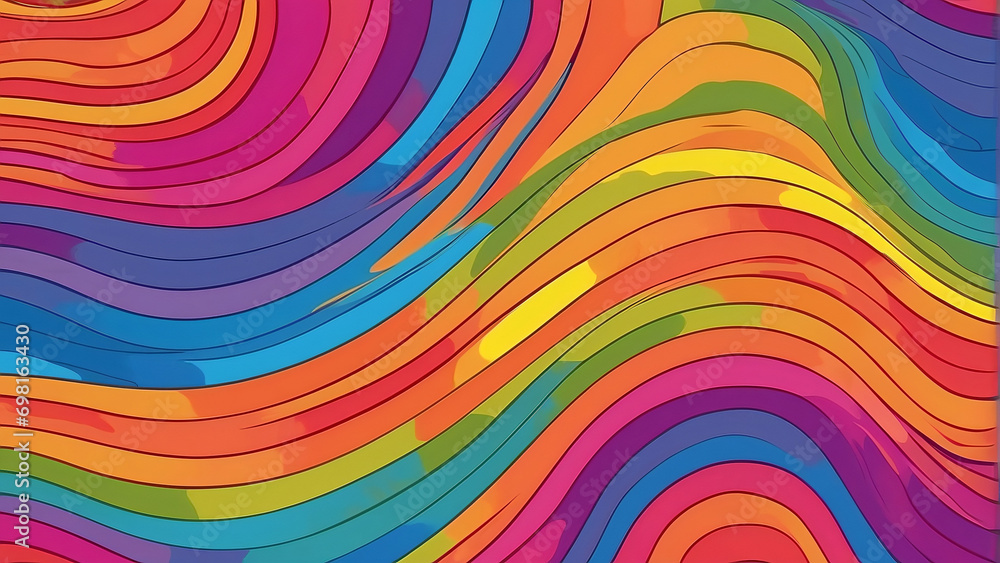 An abstract colourful painting of a wavy pattern, Elegant Business Card, Greeting card Template