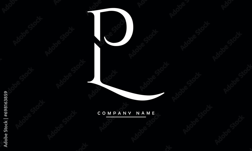 PL, LP, P, L Abstract Letters Logo Monogram PL, LP, P, L Abstract Letters Logo Monogram