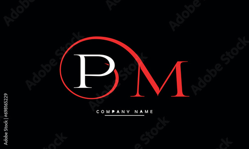 PM, MP, P, M Abstract Letters Logo Monogram