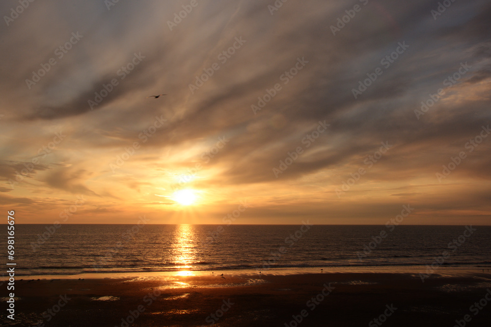 Sunset over the sea, Blackpool Sunset over the sea, Blackpool