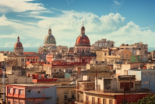 Cityscape of Valletta with Basilica of St. Nicholas, Malta, Havana, Cuba, downtown skyline, AI Generated © Ifti Digital