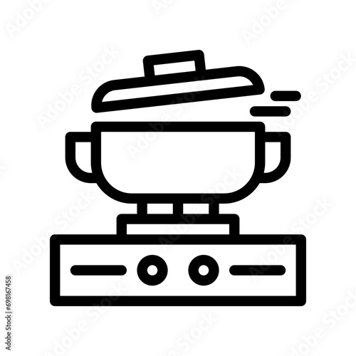 cooking pot line icon