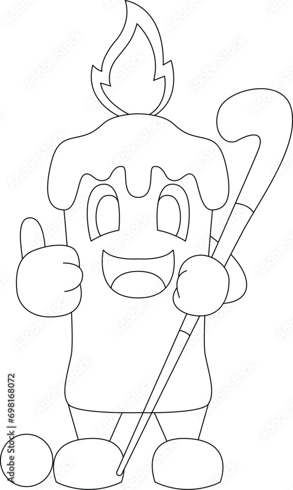 Fototapeta premium Candle Field hockey Hockey stick Vector Graphic Art Illustration