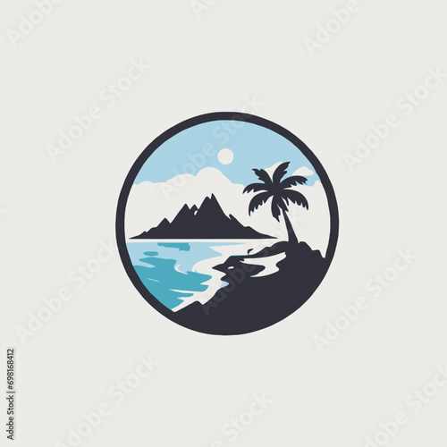Fototapeta Naklejka Na Ścianę i Meble -  Island Logo EPS Format Design Very Cool 