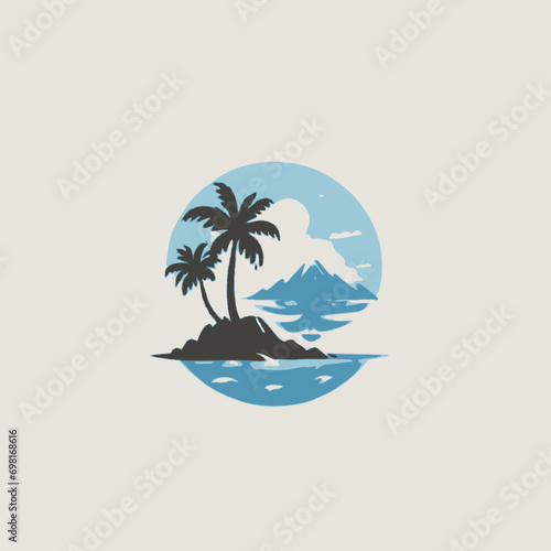 Fototapeta Naklejka Na Ścianę i Meble -  Island Logo EPS Format Design Very Cool 