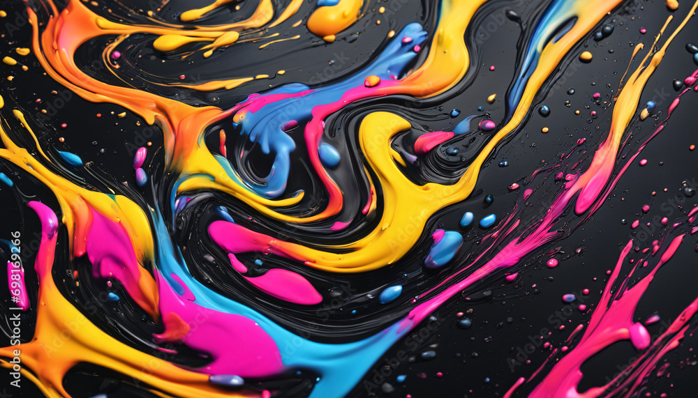 Obraz premium 床に落ちて飛び散ったインク 素材 生成AI