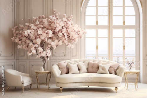 modern luxury living room in white 