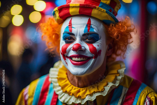 portrait of a smiling clown