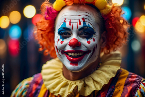 portrait of a happy clown photo