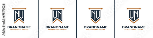 Letter NV and VN Pennant Flag Logo Set, Represent Victory. Suitable for any business with NV or VN initials.