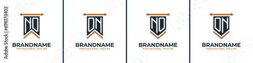 Letter NO and ON Pennant Flag Logo Set, Represent Victory. Suitable for any business with NO or ON initials.