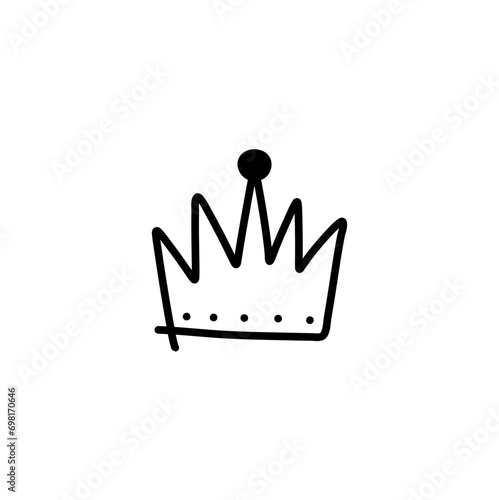 Doodle crown vector 