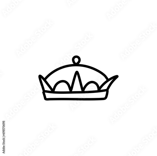 Doodle crown vector 