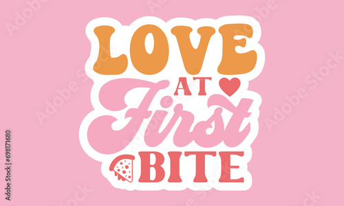 Love at first bite Retro Stickers Design 