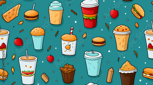 Fast food illustration wall...