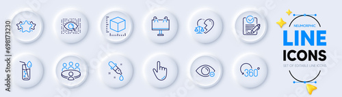 Divorce lawyer, Package size and Rfp line icons for web app. Pack of Star, Full rotation, Road banner pictogram icons. Myopia, Artificial intelligence, Meeting signs. Cursor. Vector