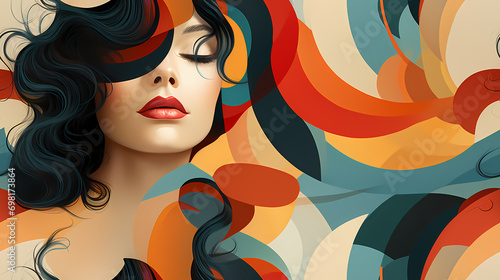 Abstract face of a beautifu...