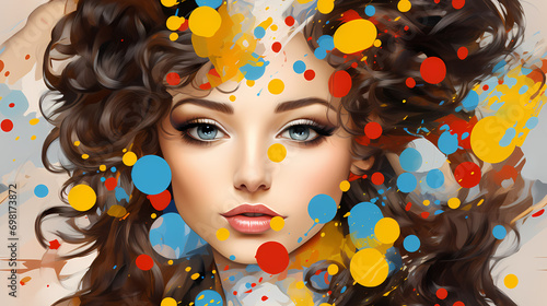 Abstract face of a beautifu...