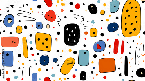 Fun red line doodle seamles...