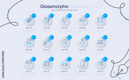 Set of Music making, Market sale and Loan line icons for web app. Delivery discount, Repairman, Reject file icons. Inflation, Card, Food signs. World money, Buying, Delivery route. Vector