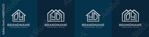 Letter DY and YD Home Logo Set. Suitable for any business related to house, real estate, construction, interior with DY or YD initials.