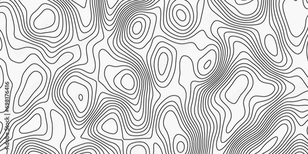 Topographic Map in Contour Line Light Topographic White seamless marble texture. Ocean topographic line map with curvy wave isolines vector Black-white background from a line similar 