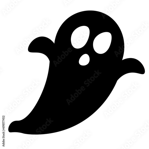 Isolated ghost icon on a White Background. Ghost vector icon, Emotion Variation. Simple flat style design elements. Creepy horror images. photo